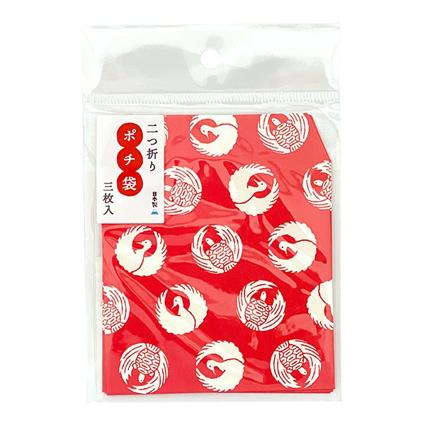 【OUTLET】2つ折りポチ袋鶴亀3枚入 351816