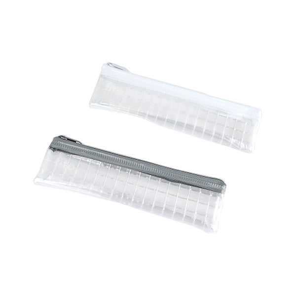 透明ポーチ 文具小物ケース スリム 約18x5cm 352030