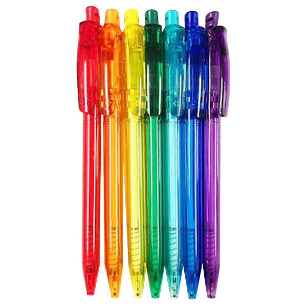 ボールペン カラーペン ノック式 カラフルノックボールペン7色 油性ボールペン 0.7mm　352276