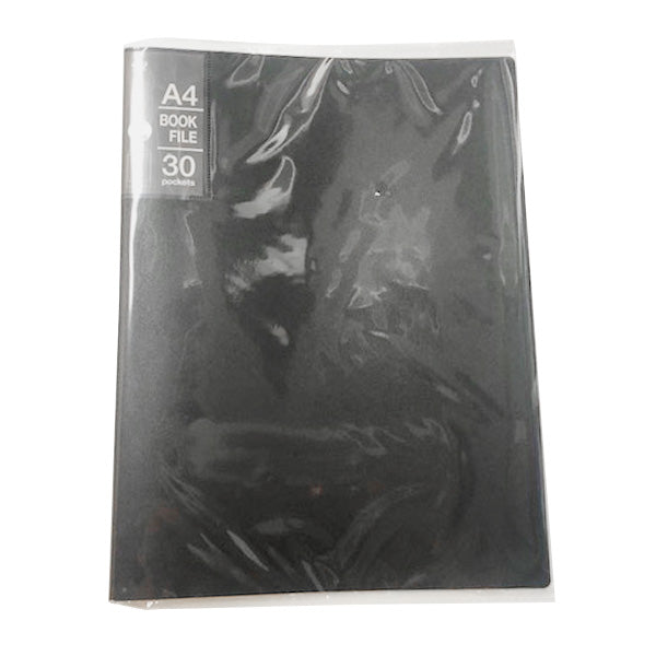 ポケットファイル A4 30ポケットクリアファイル A4 ブックファイル ブラック 352299