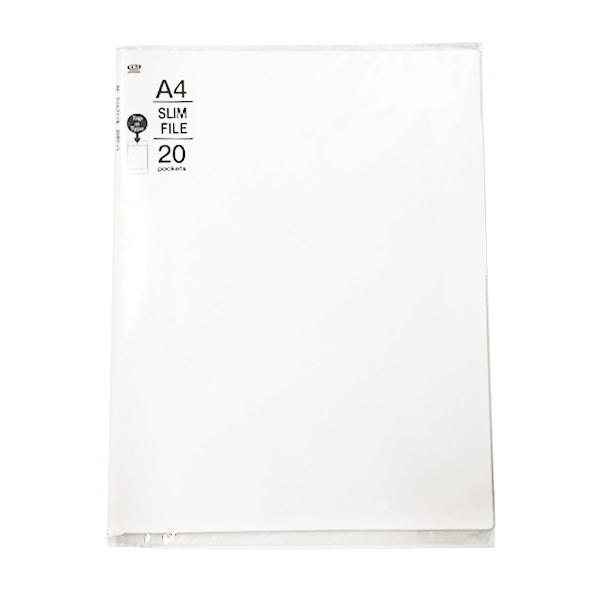 ポケットファイル ポケットクリアファイル A4 スリムファイル 20ポケット ホワイト 352302