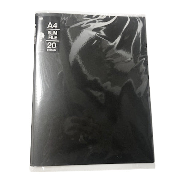 ポケットファイル ポケットクリアファイル A4 スリムファイル 20ポケット ブラック 352303