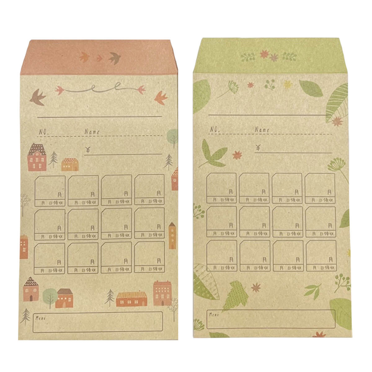 デザイン月謝袋10枚おうち&グリーン 352705