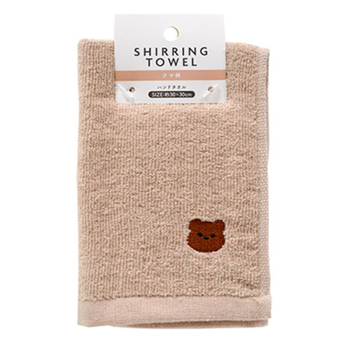 シャーリング ハンドタオル ミニタオル クマ柄 約30×30cm  353037