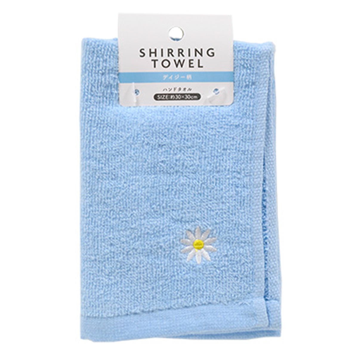 シャーリング ハンドタオル ミニタオル   デイジー柄 約30×30cm 353038