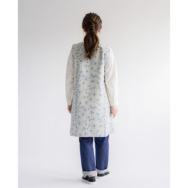 【OUTLET】脇ボタンエプロン ピュアフラワー柄 /AP9131/09 353210