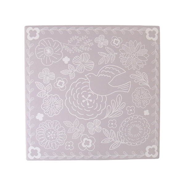 【在庫限り】なべしき セラミック製 ハスイボタニカル 鍋敷 グレージュ 約20cm 353243