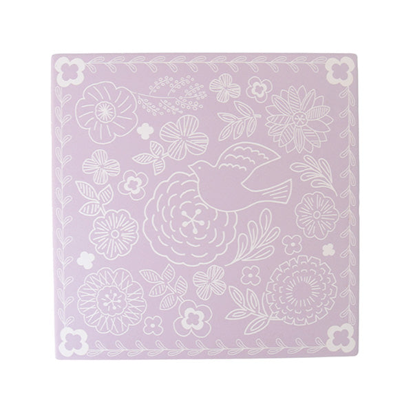 【在庫限り】なべしき セラミック製  ハスイボタニカル 鍋敷 パープル 約20cm 353256