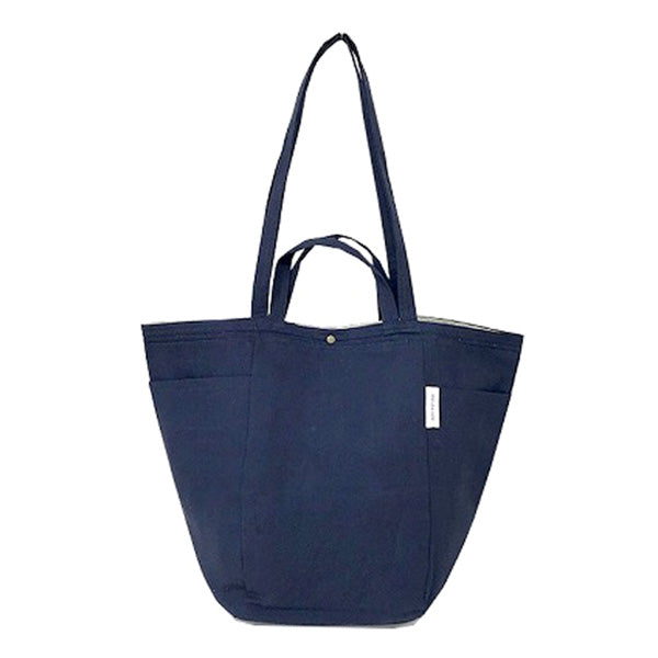 【OUTLET】トートバッグ 手提げ 肩がけバッグ ナチュラル インド綿 ネイビー 2WAYトートバッグ GBG7010A-92 H34×W46×D20cm 353334