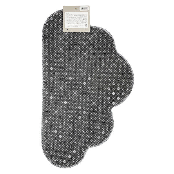 玄関マット 室内マット ルームマット インテリアマット ふわふわ ベッドマット ダイカットマット・くも グレー W60×H35cm 353348