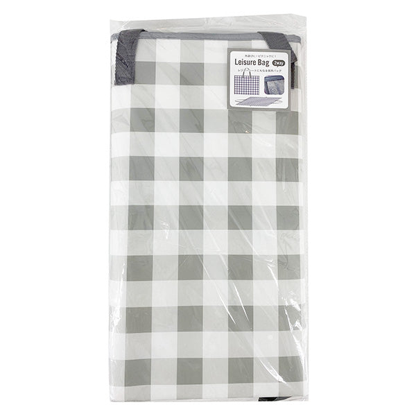 レジャーバッグ プールバッグ ビーチバッグ 海 行楽 レジャーシート GY23201 グレー チェック柄 W70×H45cm 353353