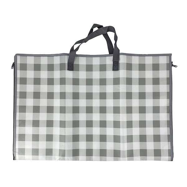 レジャーバッグ プールバッグ ビーチバッグ 海 行楽 レジャーシート GY23201 グレー チェック柄 W70×H45cm 353353