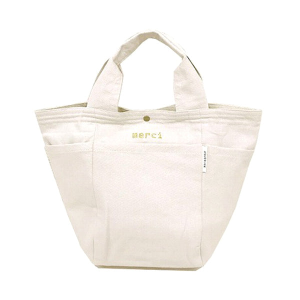 【OUTLET】ランチトート お弁当 ランチトートバッグ ランチバッグ インド綿 折りたたみ 白 ナチュラル 353504