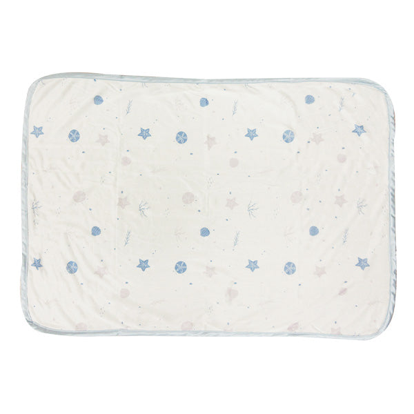 【OUTLET】ブランケット ひざ掛け 夏 接触冷感 ひんやり 冷感ブランケットマリン柄 ホワイト 70×100cm MK1403/01 ひざかけ  353630