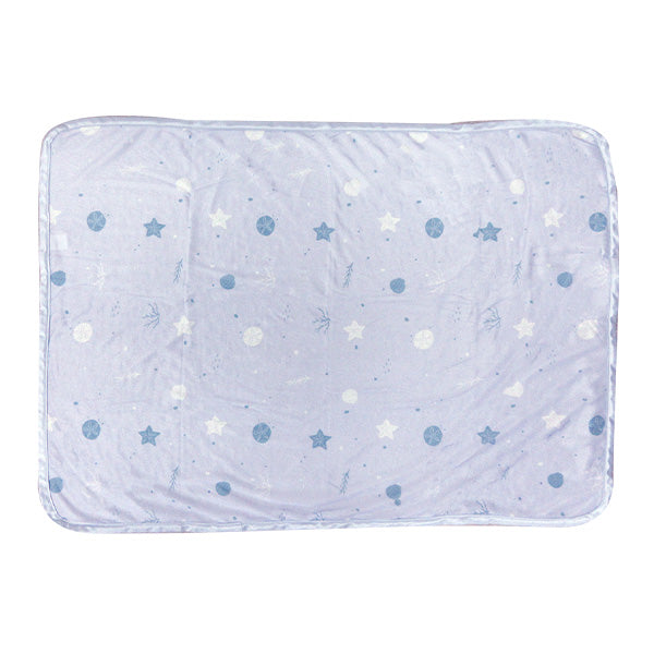 【OUTLET】ブランケット ひざ掛け 夏 接触冷感 ひんやり 冷感ブランケットマリン柄 ライトパープル 70×100cm MK1403/90 ひざかけ 353632