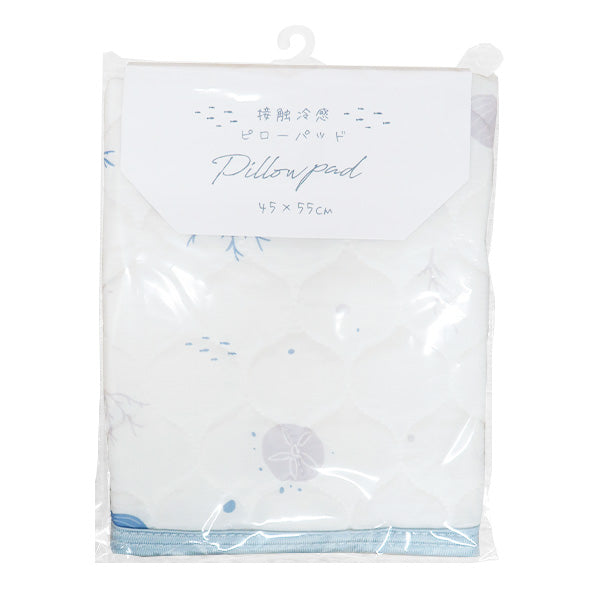 【OUTLET】ピローパッド 枕カバー 接触冷感 夏 マリン柄 ホワイト 45×55cm RK1455/09 まくらパッド 熱帯夜対策 353637