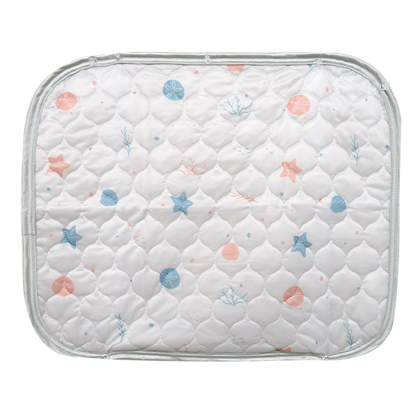 【OUTLET】ピローパッド 枕カバー 接触冷感 夏 マリン柄 ホワイト 45×55cm RK1455/09 まくらパッド 熱帯夜対策 353637