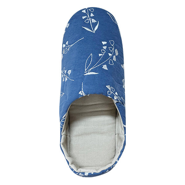 【OUTLET】バブーシュ スリッパ ルームシューズ モロッコ風 室内 来客用 すずらん柄 ネイビー 24.5cm RK1460/85  353641