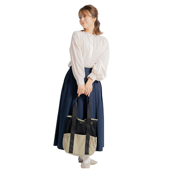 【OUTLET】トートバッグ 大きめ 縦型 メッシュ シンプル ポケット 折りたたみ ピンク H37×W25×D12cm 353790