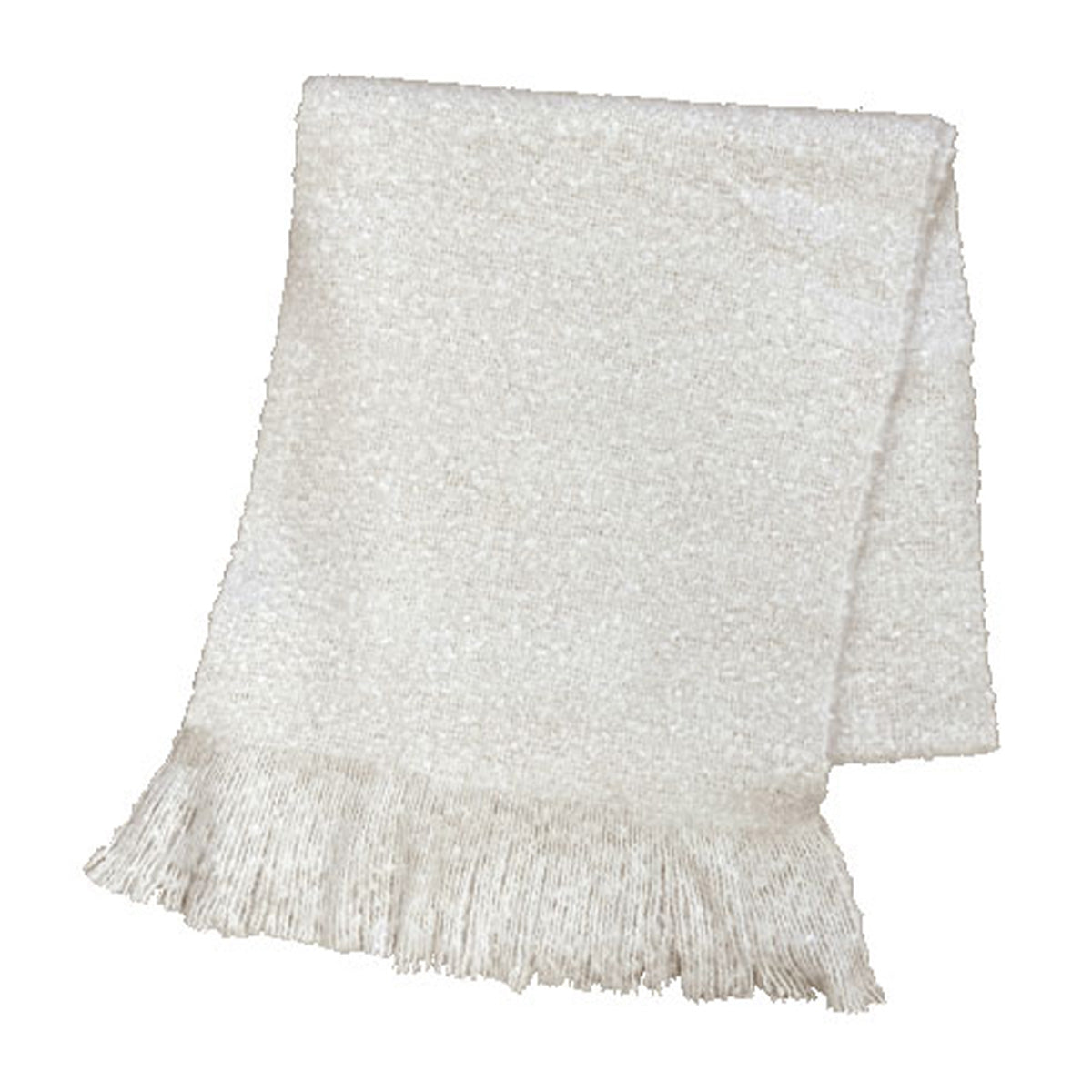 【OUTLET】ストール マフラー ネックウォーマー モヘア無地ストール アイボリー H175×W40cm 355074