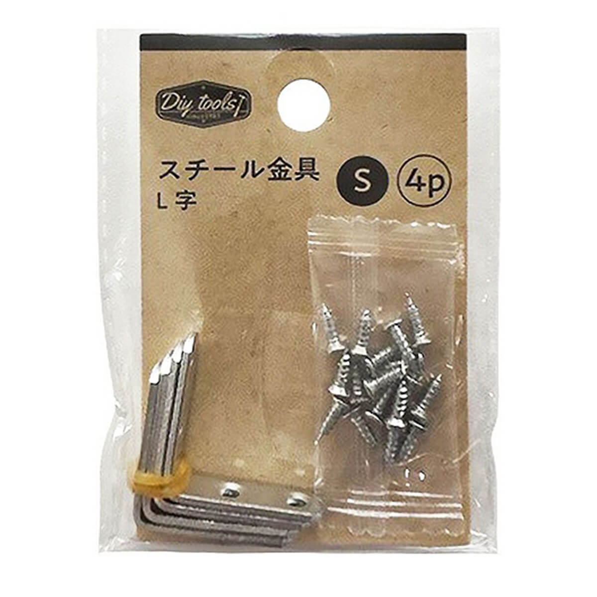 スチール金具 L字 S 4P 355173