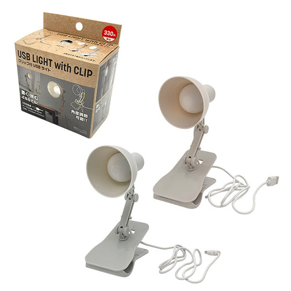 ライト 電灯 電燈 クリップ付 USBライト 6×12.8×10.6cm 簡易ライト USB式ライト 355238