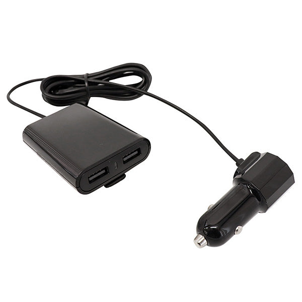 カーチャージャー 4ポート スマホ充電器 車載充電器 シガーソケット 車 USB4ポート延長ケーブル付き G-11 355261