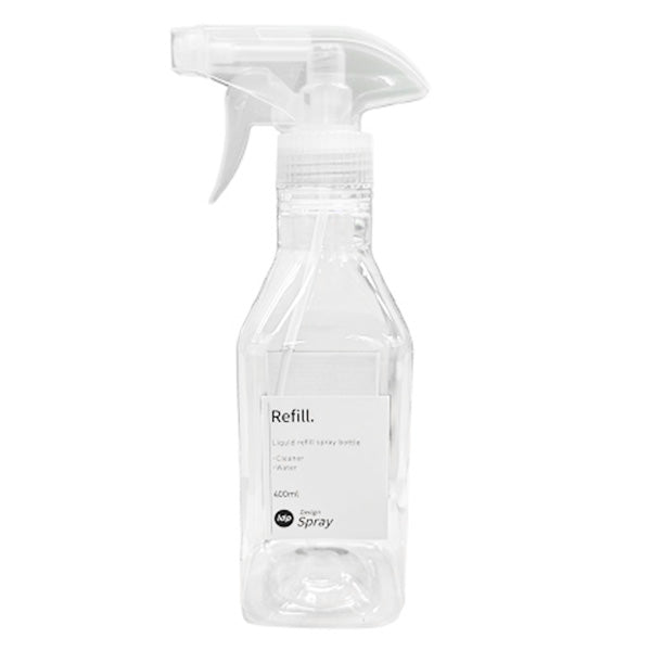 詰め替えボトル 詰替容器  スプレーボトル 1dpスプレーボトル 400ml 角型 クリア 355344