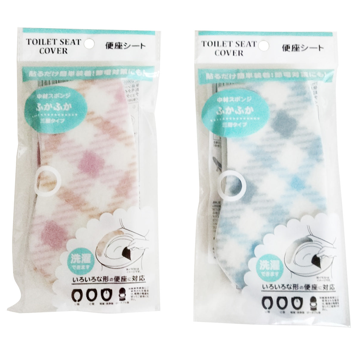 便座シート 起毛タイプチェック柄  355494