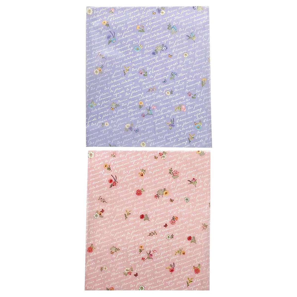 【OUTLET】ワックスペーパー M 13P フローラル ラッピング紙 製菓 355560