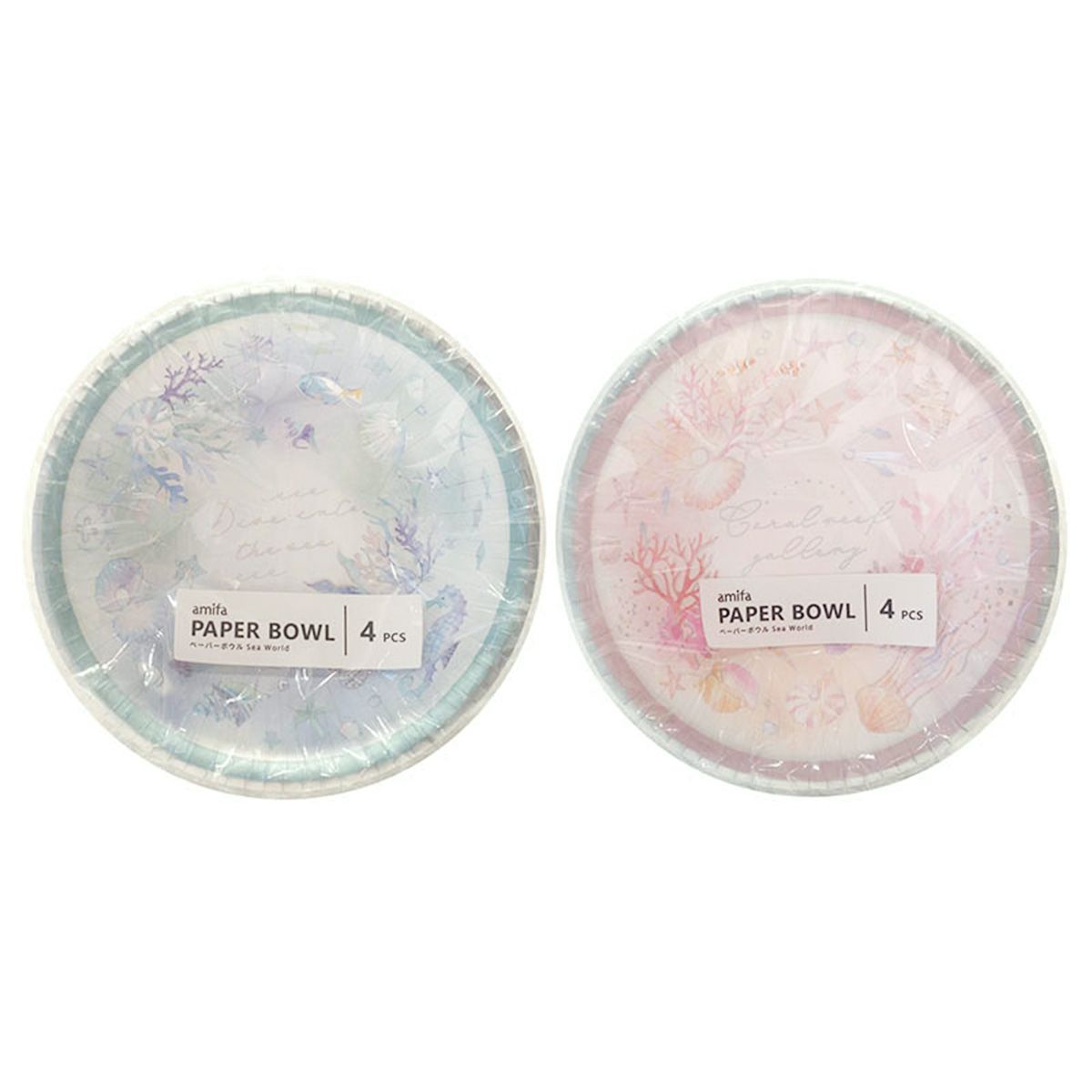 【OUTLET】深皿 紙ボウル ペーパーボウル 4P Sea World 355562