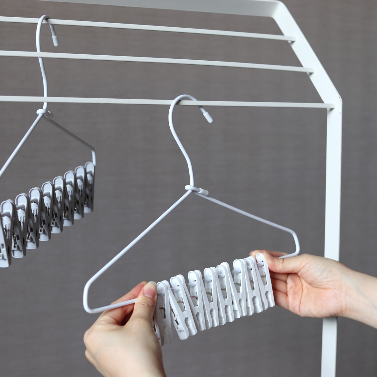洗濯物が一度に外せるピンチハンガー 8ピンチ付 355609