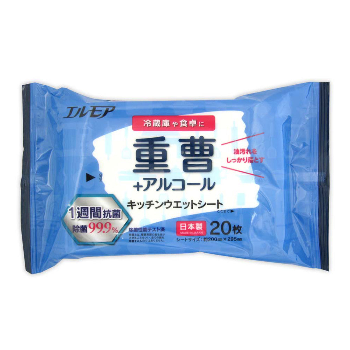 エルモア 重曹 キッチンウェットシート 20枚 355692