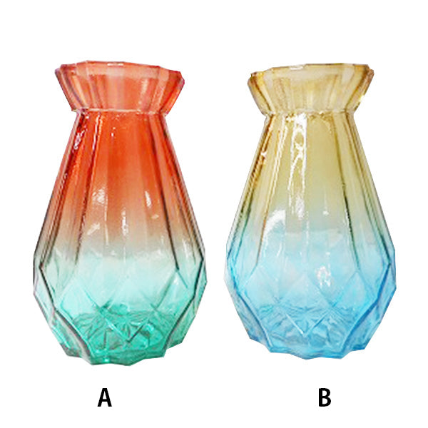 【OUTLET】花瓶 花びん 花器 ダイヤグラスベースフルーティーカラー 約H15xW9.5xD9.5cm　355715
