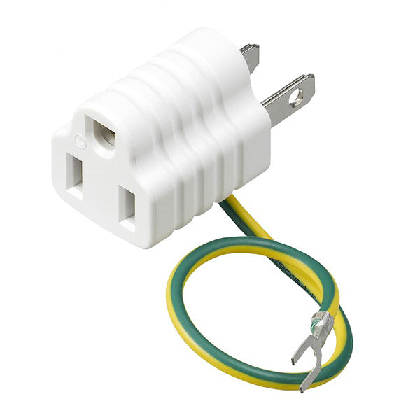 変換アダプタ 3p→2p変換 電源変換アダプター アースコード付き 1個口 YAZAWA Y02FP100WH 355876