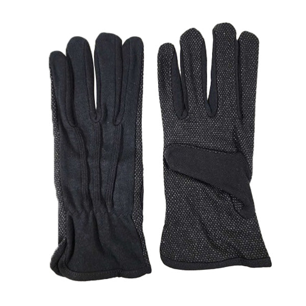 ドライブ手袋 マチすべり止め付 日除けグローブ 黒手袋 綿100% M ブラック 355882