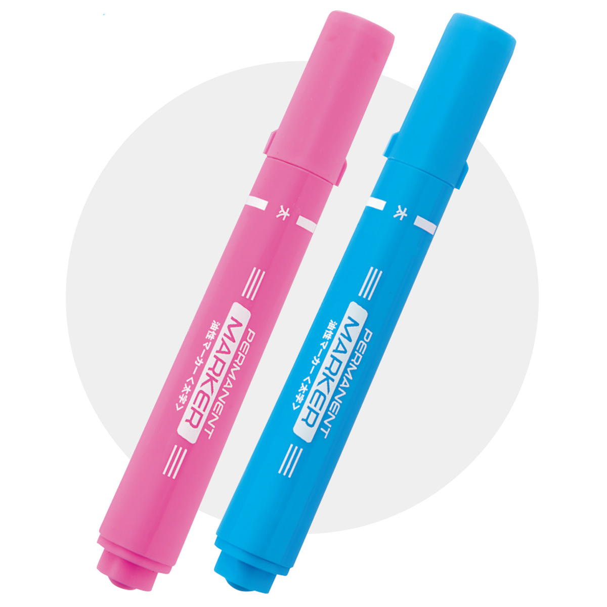 油性ペン カラーペン 油性カラーマーカー太2P ライトピンク ライトブルー 356109