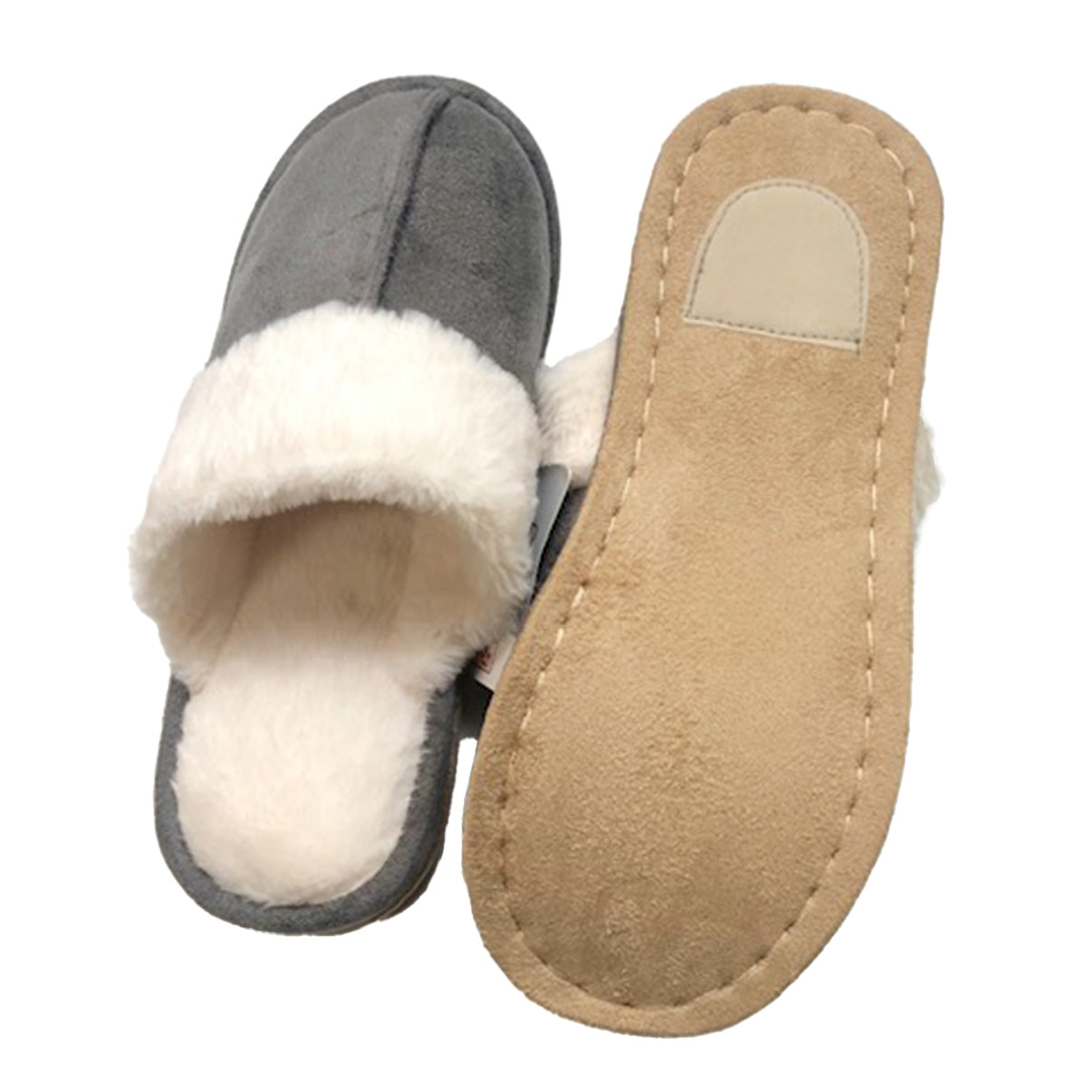 【OUTLET】ルームシューズ 秋冬用 インナーボアスリッパ グレー 約23?25cm  356185