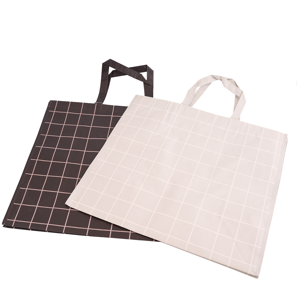 収納バッグ 買い物バッグ PPバッグ シンプルチェック L 356213