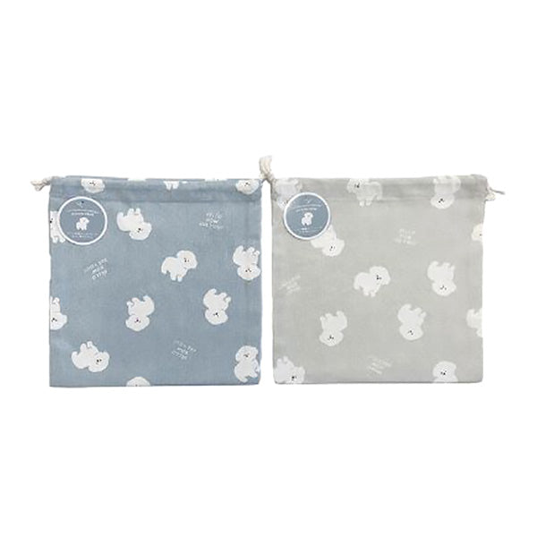 巾着袋 バッグインバッグ 北欧 小物入れ コスメポーチ 化粧ポーチ コットン巾着袋 ビションフリーゼ 23×23cm 356252