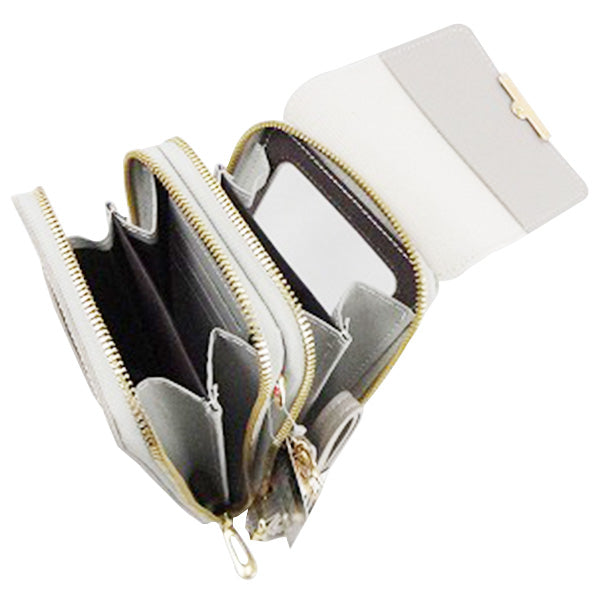 スマホショルダー ショルダーバッグ 肩がけバッグ ポシェット ポケット付 ショルダーポーチ ブラック H18xW11xD4cm 356298