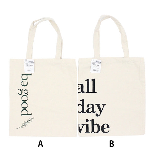 【在庫限り】トートバッグ エコバッグ 手提げ 肩がけバッグ ナチュラル 英字 A 39x34cm 356315