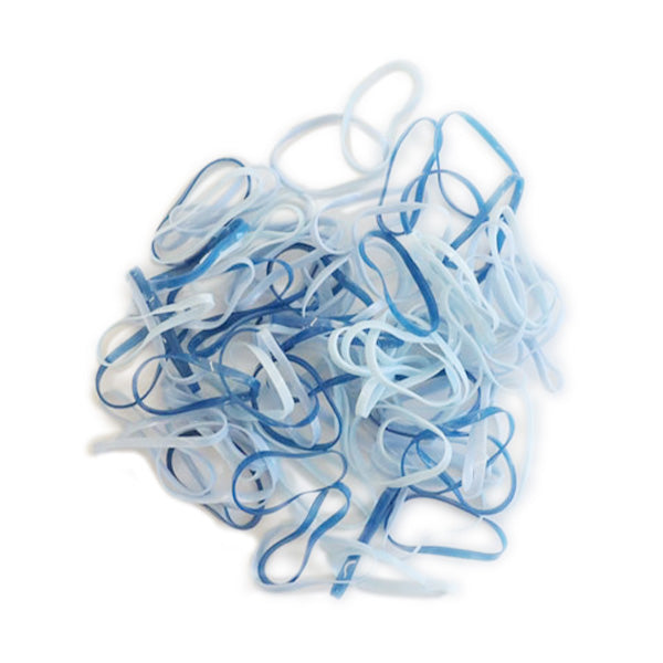 ヘアゴム ラバーゴム(ブルー系)100P 356461