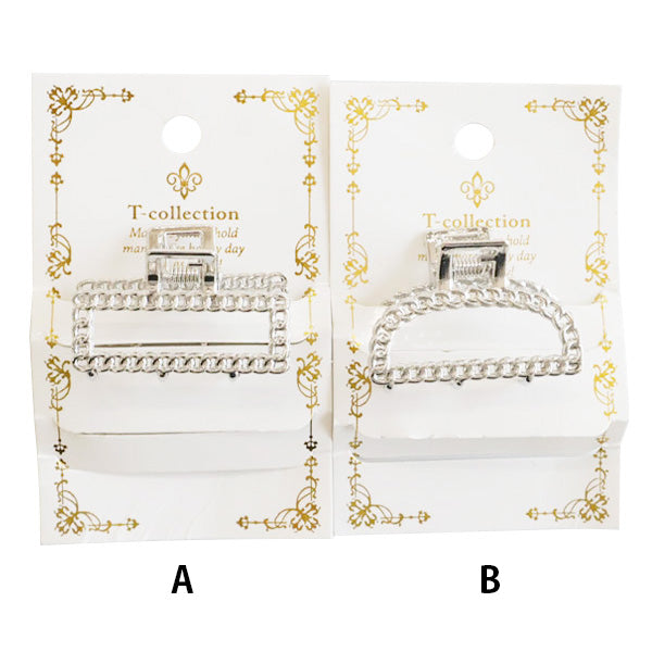 【OUTLET】バンスクリップ シルバー チェーンモチーフ ヘアバンス ヘアクリップ 髪留め バンス/シルバー /BA-776 356608