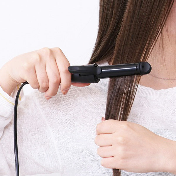 ヘアアイロン コンパクトヘアアイロン ヘアカーラー ストレートアイロン 2WAYヘアアイロン ブラック 356715