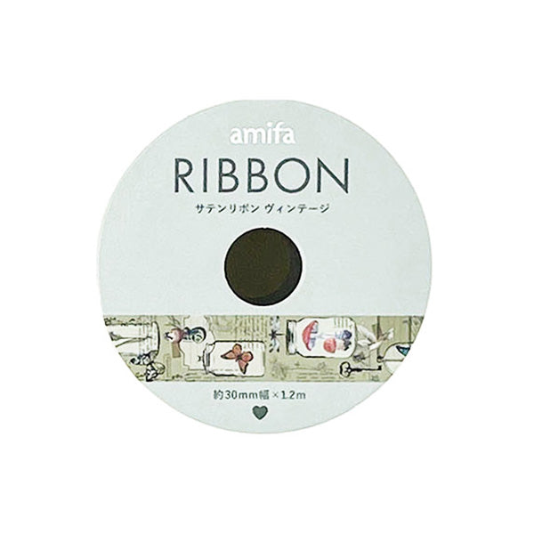 【在庫限り】サテンリボン ヴィンテージ 30mm x 1.2m 357008
