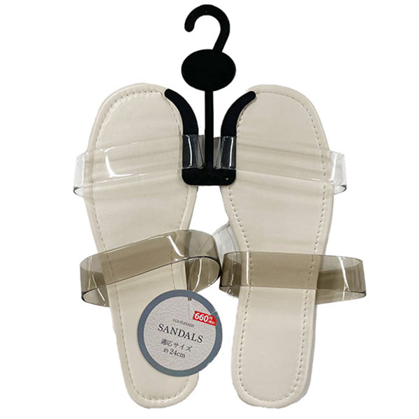 【OUTLET】ビーチサンダル クリア 夏用サンダル レディース 婦人 グレー 24cm 357325