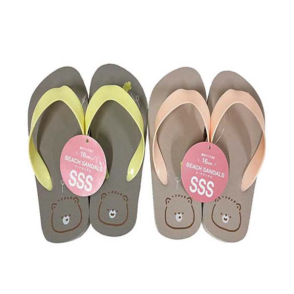 【OUTLET】ビーチサンダル キッズ 子供用 夏用 くま SSS 16cm(イエロー・ピンク) 357328