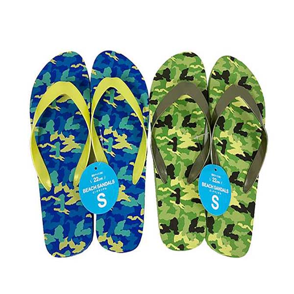 【OUTLET】ビーチサンダル レディース 婦人 夏用 迷彩 S 22cm(ブルー・グリーン) 357332