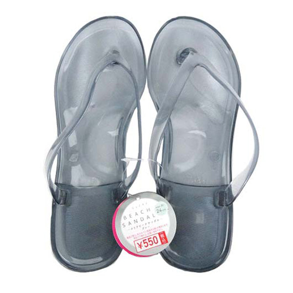 【OUTLET】ビーチサンダル トングサンダル クリア グレー レディース 婦人 夏用 24cm 357349